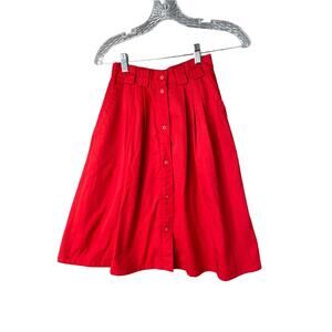 Petites By Fundamental Things Womens Skirt Size 4 Red Vintage Polyester USA Made